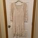 Free People Dresses | Free People Crochet Dress Lace Cream White With Slip | Color: Cream/White | Size: M