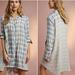 Anthropologie Tops | Anthropologie Saturday Sunday Plaid Muslin Cotton Tunic Shirt Dress | Color: Blue/Cream | Size: M