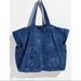 Free People Bags | Nwt Free People Organic Veg Dyed Printed Tote Indigo Peace Sign $68 | Color: Blue | Size: Os