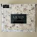 Ralph Lauren Bedding | New Ralph Lauren Queen Sheet Set White/Taupe Floral 100% Cotton | Color: Gray/White | Size: Queen