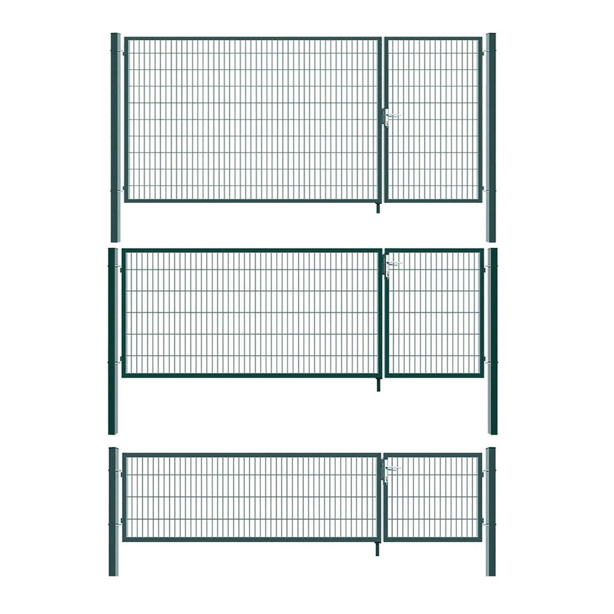 Aileenstore Gartentor Zauntor Einfahrtstor Stabmattenzaun Doppelflügel Grün 1000 x 3500 mm Image