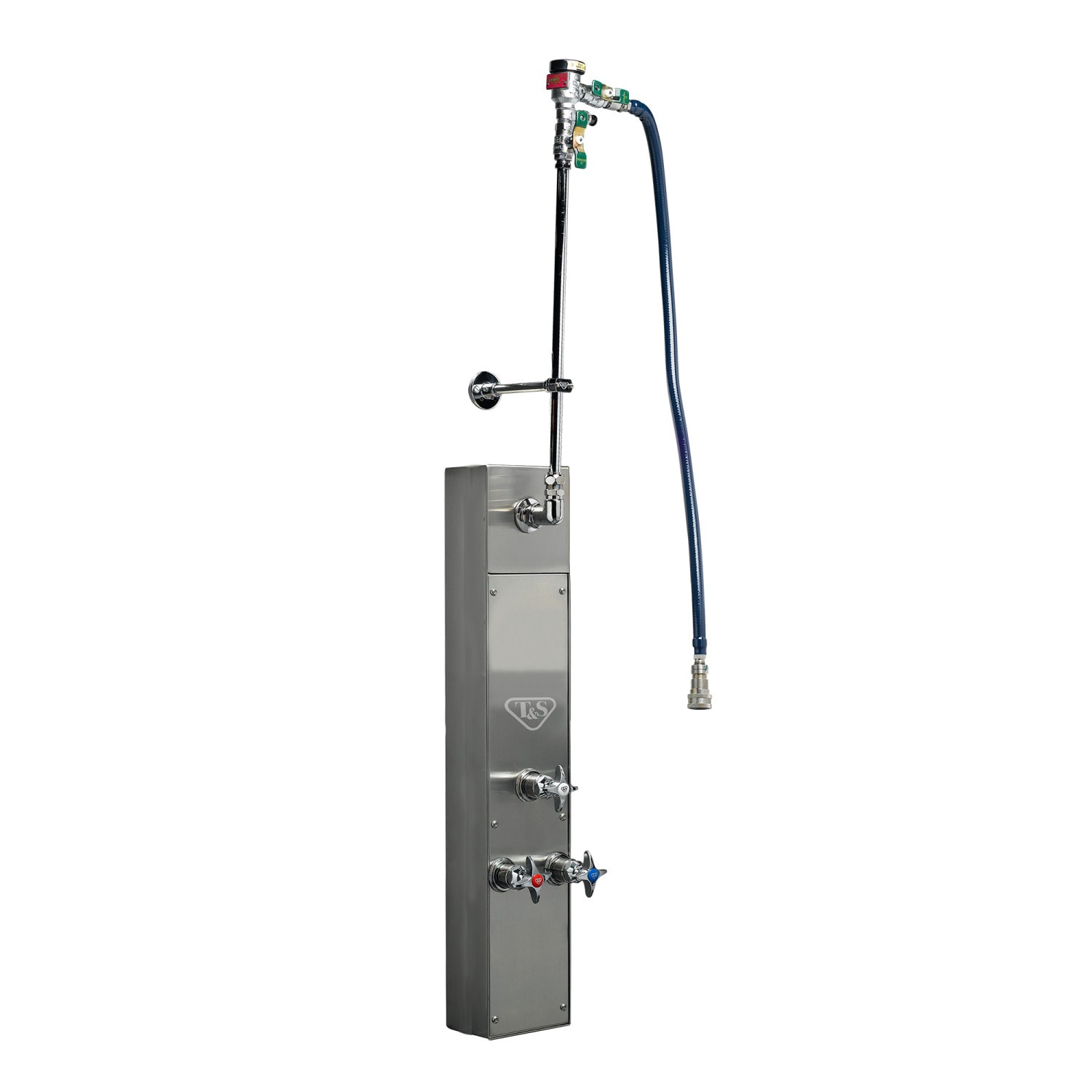 T&S B-1460-SMT-CR Surface-Mount Hose Reel Cabinet w/ Top Inlets, Cerama Cartridges, Stainless Steel