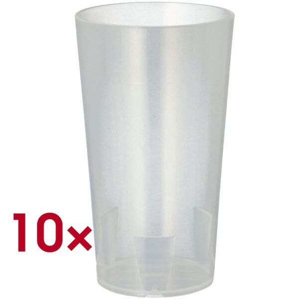 Papstar 10er-Pack Mehrweg-Trinkbecher 0,2 l unzerbrechlich transparent Image