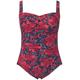 Ulla Popken Damen Badeanzug Flower Outlines Badeanz ge, Marine, 56 EU