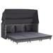 vidaXL Extendable 3-Seater Sofa Bed with Roof Poly Rattan Gray 46077