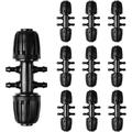 Barbed Tee Joint Drip Irrigation Irrigation Pipe Anti-Drop Premium Fittings (Black-10pcs)