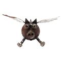 Sugarpost Gnome Be Gone Mini Flying Pig Welded Metal Art