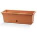 Crescent Garden In/Outdoor Emma Rectangle Plastic Flower Pot Terracotta Colored Planter 24 Inches