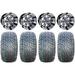 GTW Diesel 12 Golf Cart Wheels Machined 205x30 Fusion Tires Yamaha