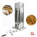 Miumaeov Commercial 5L/11lbs Stainless Steel Churros Maker Manual Spanish Churrera Churro Maker Machine with 4pcs Nozzles