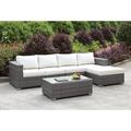 Patio L-Sectional W/ Right Chaise and Coffee Table Furniture of America Somani