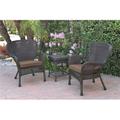 W00215-2-CES007 Windsor Espresso Wicker Chair & End Table Set with Brown Cushion