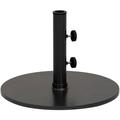 Hanover Commercial-Grade Outdoor 50 lbs Black Round Aluminum Patio Umbrella Base with Rust Resistant Material