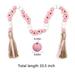 Sweet Love Wood Beads Garland Valentineâ€™s Day Tiered Tray Decors Beaded Garland with Tassels Heart Shaped Pendant Rustic Farmhouse Wooden Bead Wreath Decorations Wall Window Hanging Decors