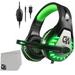 BOLT AXTION Gaming Headset with Microphone for PC PS4 Headset Xbox One Black Green