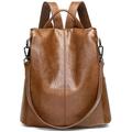 CoCopeanut Women PU Leather Backpack Vintage Travel Daypack School Bags Weekender Rucksack Laptop Briefcase