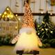 Glowing Sequin Christmas Gnome Decorations Handmade Swedish Tomte Scandinavian Santa Gnomes Plush Elf Doll with LED Lights Gnome Christmas Ornaments Home Decor Gift
