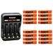 Kastar 16-Pack Battery and CMH4 Smart USB Charger Compatible with Panasonic 1.2V 400mAh BK40AAABU 1.2V 550mAh HHR-4DPA/4B HHR-55AAABU 1.2V 650mAh HHR-65AAABU 1.2V 750mAh HHR-75AAA/BU Battery