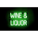 SpellBrite WINE & LIQUOR LED Sign for Business. 22.0 x 15.0 Green WINE & LIQUOR Sign Has Neon Sign Look With Energy Efficient LED Light Source. Visible from 500+ Feet 8 Animation Settings.