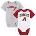 Infant White/Heather Gray Arizona Diamondbacks Two-Pack Little Slugger Bodysuit Set