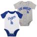Infant White/Heather Gray Los Angeles Dodgers Two-Pack Little Slugger Bodysuit Set