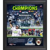 Seattle Seahawks Shop Exclusive 2014 NFC Champions Framed 15'' x 17'' Collage with a Piece of Game-Used Football from the Championship Game - Limited Edition 250