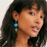 Free People Jewelry | Free People Silver Arrowhead Turquoise Earrings | Color: Blue/Silver | Size: Os