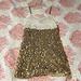 Free People Dresses | Free People Gold Sequin Dress | Color: Gold/White | Size: 2