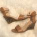 Nine West Shoes | Nine West Tan/Black Wedge Sandals Women's Size 9.5m Nw7 Madness Ankle Strap | Color: Black/Tan | Size: 9.5