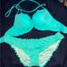 Victoria's Secret Swim | 2 Piece Ruffle Bottom Swim Suite Blue | Color: Blue | Size: Too Small Bottom Large