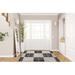 Bungalow Rose Checker Patch 36" x 24" Non Slip Indoor Doormat Synthetics in Gray/White/Black | 24" W x 36" L | Wayfair