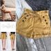 Anthropologie Shorts | Anthropologie Daughters Of The Liberation High-Waisted Paper Bag Shorts | Color: Gold/Yellow | Size: 6