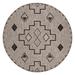 Black 80 x 80 x 0.25 in Area Rug - Foundry Select Southwestern Machine Braided Area Rug in Gray/Polypropylene | 80 H x 80 W x 0.25 D in | Wayfair