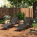 Wildon Home® Newry 83" Long Reclining Single Chaise Wicker/Rattan in Black/Brown | 38 H x 24.5 W x 83 D in | Outdoor Furniture | Wayfair