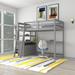 Finnur Twin 2 Drawer Platforms Loft Bed w/ Built-in-Desk by Harriet Bee Wood in Gray | 65.7 H x 41.8 W x 79.7 D in | Wayfair