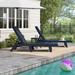 Beachcrest Home™ Shavon 78.2" Long Reclining Single Chaise w/ Table Plastic in Blue | 38 H x 22.8 W x 78.2 D in | Outdoor Furniture | Wayfair