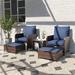 Winston Porter Idamarie Wicker/Rattan 2 Person Seating Patio Conversation Sets w/ Ottoman Synthetic Wicker/All - Weather Wicker/Wicker/Rattan | Wayfair