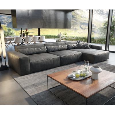 DELIFE Ecksofa Sirpio XL 370x170 cm Lederimitat Vintage Anthrazit, Ecksofas Image