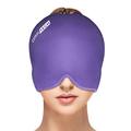 ComfiTECH Large Migraine Ice Head Wrap, Headache Relief Hat for Migraine Cap for Tension Puffy Eyes Migraine Relief Cap for Sinus Headache and Stress Relief Cold Compress (Large Purple)