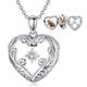BETHZA Diamond Heart Locket Necklace Sterling Silver That Holds 4 Pictures 0.035CT Photo Pendant Necklaces for Women Mother, Diamond, Diamond