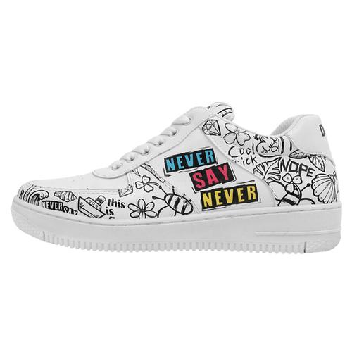„Sneaker DOGO „“Never Say Never““ Gr. 38, Normalschaft, bunt (weiß) Damen Schuhe Modernsneaker Sneaker low Vegan“
