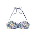 Bandeau-Bikini-Top VENICE BEACH "Summer" Gr. 38, Cup C, bunt (marine, zitrone) Damen Bikini-Oberteile Ocean Blue