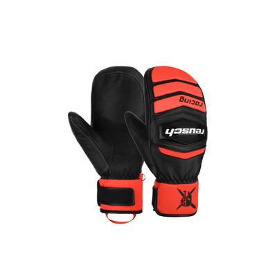 Fäustlinge REUSCH "Worldcup Warrior Team Mitten", Damen, Gr. 9,5, schwarz (schwarz, rot), 50% Ziegenleder, 50% Polyester