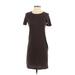 Gap Casual Dress - Sheath Crew Neck Short sleeves: Brown Print Dresses - Women's Size X-Small