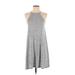 Forever 21 Casual Dress - A-Line: Gray Solid Dresses - Women's Size Small