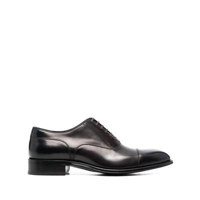 Almond-toe Calf Leather Oxford Shoes - Black - Tom Ford Lace-Ups