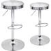 Swivel Adjustable Height Barstool with Footrest, Set of 2,Silver