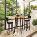 3 Piece Pub Dining Set, Kitchen Counter Height Bistro Set, Round Bar Table and 2 Stools for Living Room and Small Space