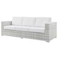 Lounge Sofa Rattan Wicker Light Grey Gray White Modern Contemporary Urban Design Outdoor Patio Balcony Cafe Bistro Garden Furniture Hotel Hospitality