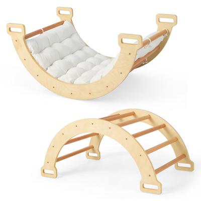 Costway 2-in-1 Arch Rocker with Soft Cushion for Toddlers-Natural